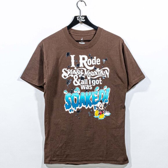 Disney Splash Mountain T-Shirt Medium Y2K Mickey Mouse All I Got Was Soaked